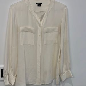 Theory ivory silk shirt size m